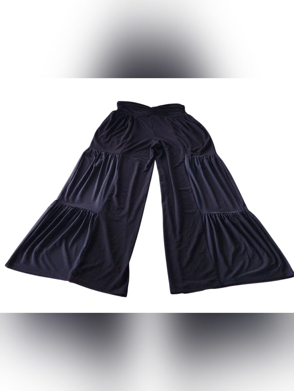 Black Tiered Wide-Leg Pants - Women's - Picture 4 of 13